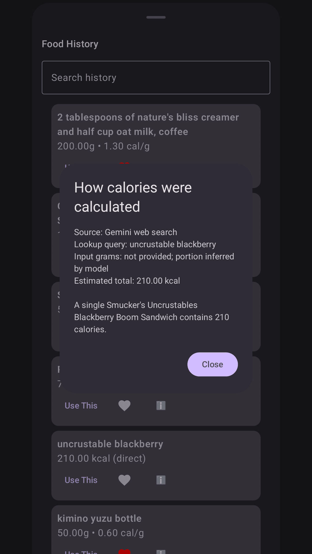 App settings highlighting local-only data and no ads